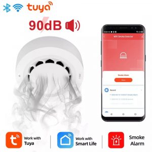 Smart Home Security Alarms Tuya App Connected WiFi Smoke Alarm Detector 1