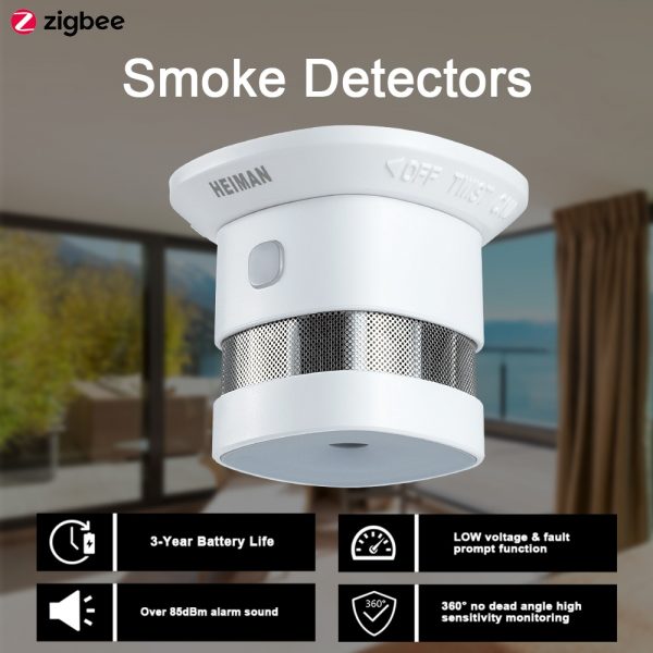 HEIMAN Zigbee 3.0 Fire alarm Smoke detector Smart Home system 2.4GHz High sensitivity Safety prevention Sensor Free Shipping 3