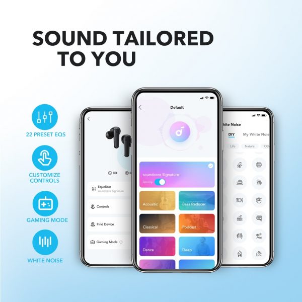 soundcore by Anker P20i True Wireless Earbuds 10mm Drivers with Big Bass Bluetooth 5.3 30H Long Playtime Water-Resistant 3